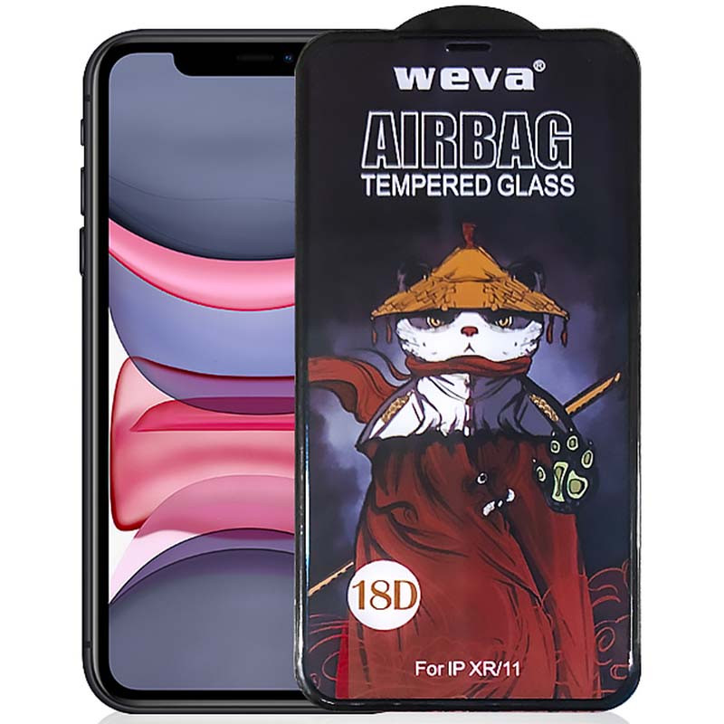 Захисне 2.5D скло Weva AirBag (тех.пак) для Apple iPhone 11 / XR (6.1") Чорний