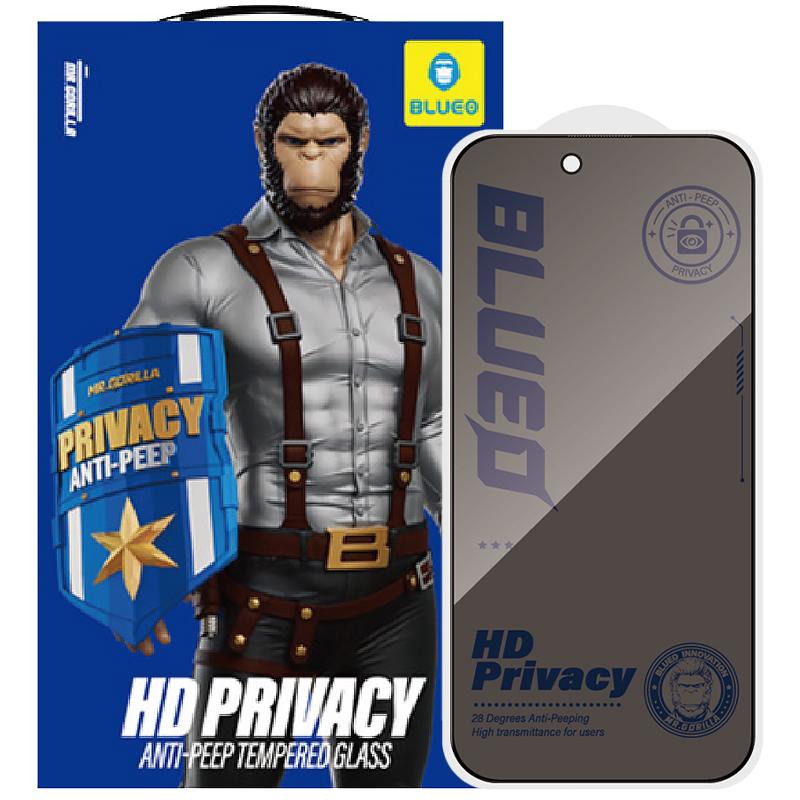 Захисне 2.5D скло Blueo Full Cover Anti-Peep для Apple iPhone 17 Pro Max / 16 Pro Max (6.9") Чорний