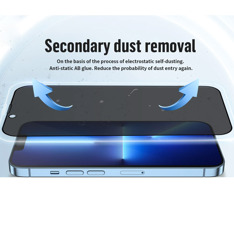 Захисне 2.5D скло Blueo Full Cover Anti-Peep для Apple iPhone 14 Pro (6.1") Чорний
