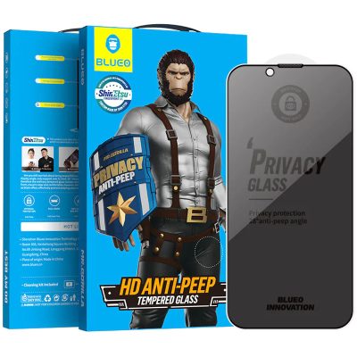Захисне 2.5D скло Blueo Full Cover Anti-Peep для Apple iPhone 15 Plus / 16 Plus (6.7") Чорний