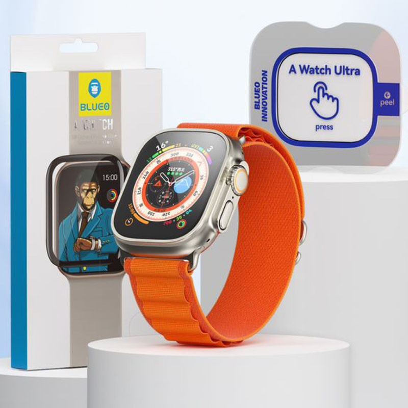 Захисне 2.5D скло Blueo Corning Gorilla Glass для Apple Watch Ultra 1/2/3/4 49mm Чорний