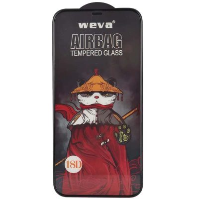 Захисне 2.5D скло Weva AirBag (тех.пак) для Apple iPhone 12 Pro / 12 (6.1") Чорний