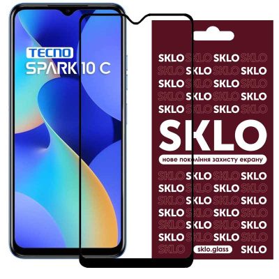 Захисне скло SKLO 3D для TECNO Spark 10C Чорний