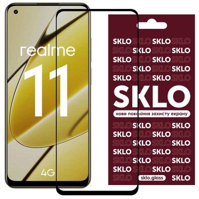 Захисне скло SKLO 3D для Realme 11 4G Чорний