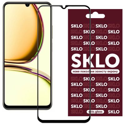 Захисне скло SKLO 3D для Realme C53 / C51 / C61 / C63 4G / Note 50 / 60 / 70 / 70T / 80 Чорний