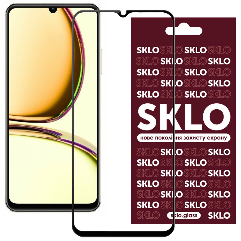 Захисне скло SKLO 3D для Realme C53 / C51 / C61 / C63 4G / Note 50 / 60 / 70 / 70T / 80 Чорний