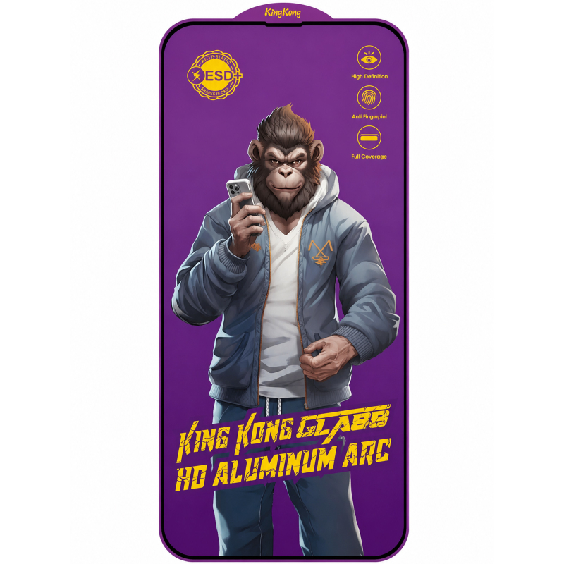 Захисне скло 5D Anti-static Purple (тех.пак) для Apple iPhone 13 Pro Max / 14 Plus (6.7") Чорний