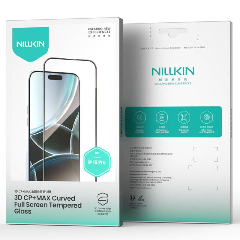 Захисне скло Nillkin (CP + max 3D) (full glue) для Apple iPhone 16 Pro Max (6.9″) Чорний