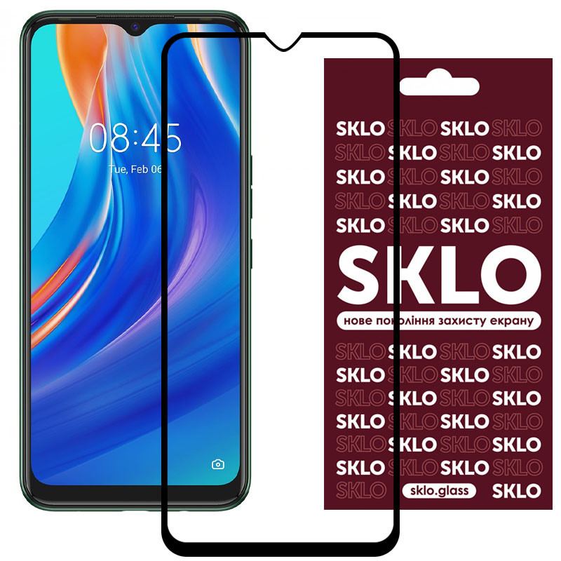 Захисне скло SKLO 3D для TECNO Spark 7 / Spark 7 Go Чорний