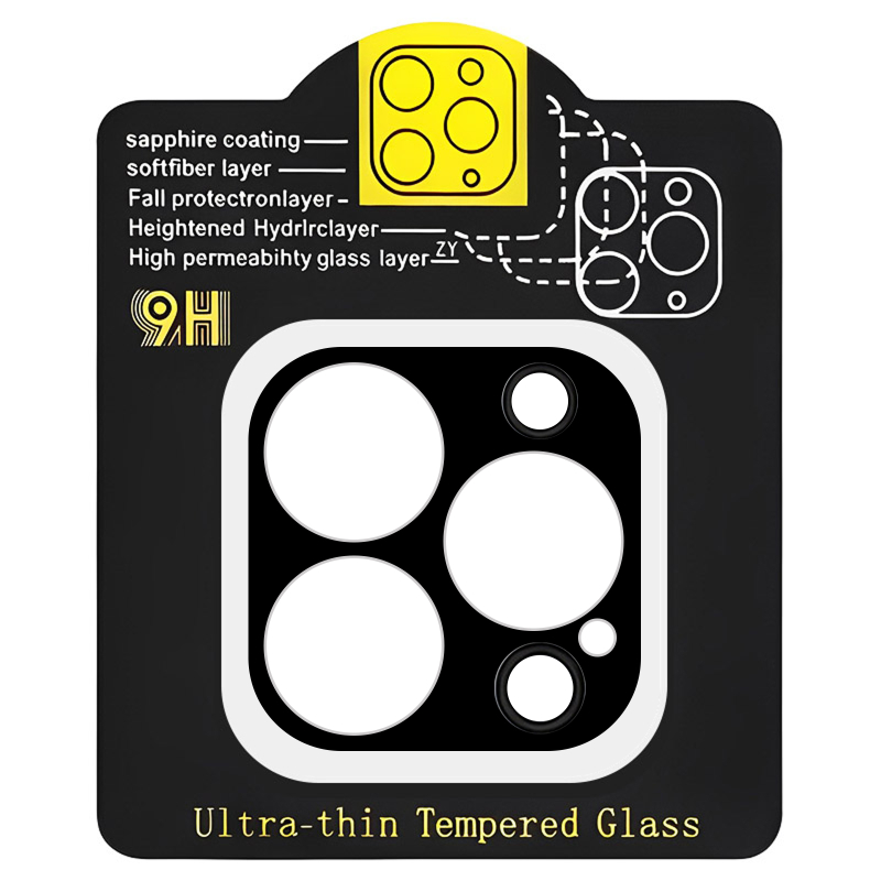Захисне скло на камеру Full Block (тех.пак) для Apple iPhone 14 Pro (6.1") / 14 Pro Max (6.7")