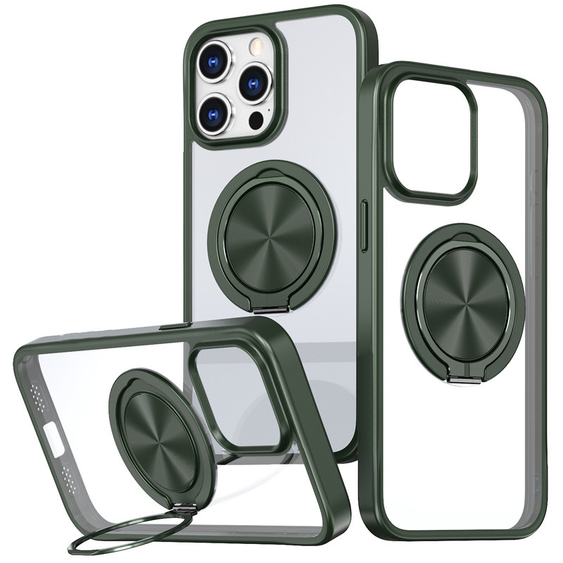 TPU + PC чохол Metal Ring with Magnetic Fit для Apple iPhone 12 Pro / 12 (6.1″)