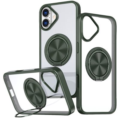 TPU + PC чохол Metal Ring with Magnetic Fit для Apple iPhone 16 (6.1″)