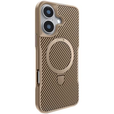 TPU + PC чохол Metal Buttons with Magnetic Fit Carbon Ring для Apple iPhone 16 (6.1″)