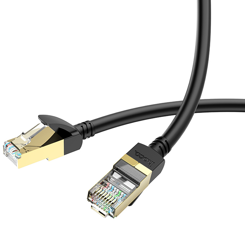 Кабель (патч-корд) Hoco US02 Level pure copper gigabit ethernet (3 м) Black