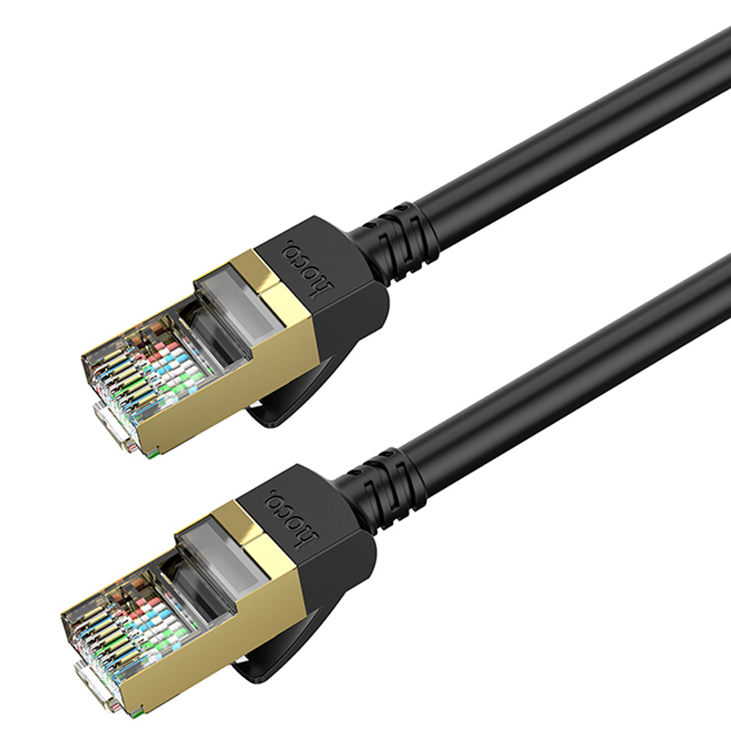 Кабель (патч-корд) Hoco US02 Level pure copper gigabit ethernet (3 м) Black