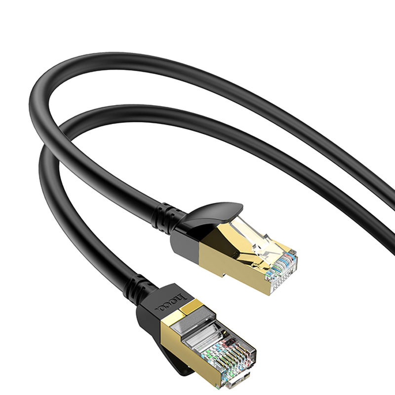 Кабель (патч-корд) Hoco US02 Level pure copper gigabit ethernet (3 м) Black