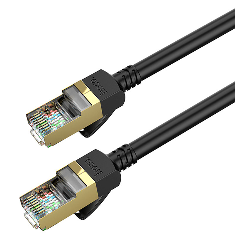 Кабель (патч-корд) Hoco US02 Level pure copper gigabit ethernet (5 м) Black