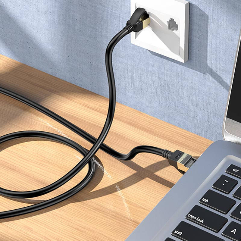 Кабель (патч-корд) Hoco US02 Level pure copper gigabit ethernet (5 м) Black