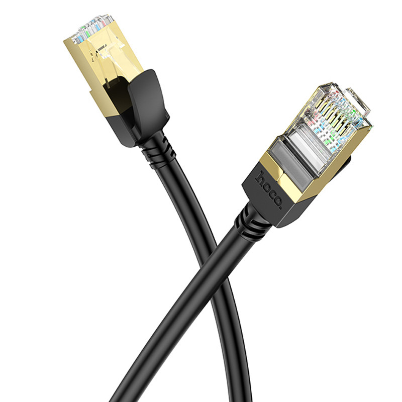 Кабель (патч-корд) Hoco US02 Level pure copper gigabit ethernet (5 м) Black