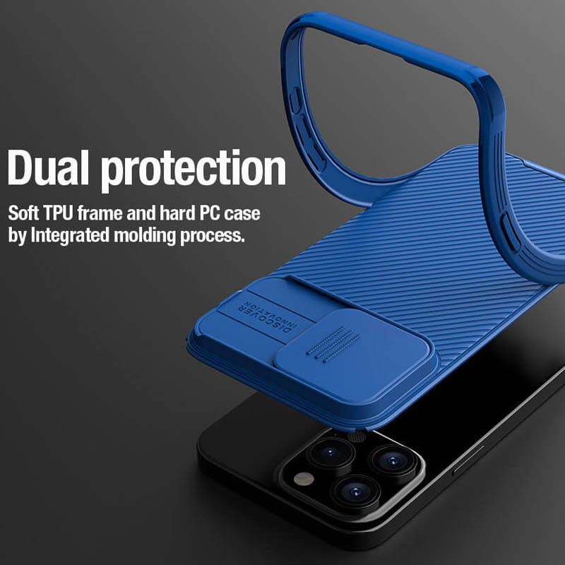 Карбонова накладка Nillkin CamShield Pro для Apple iPhone 15 Pro Max (6.7") Blue