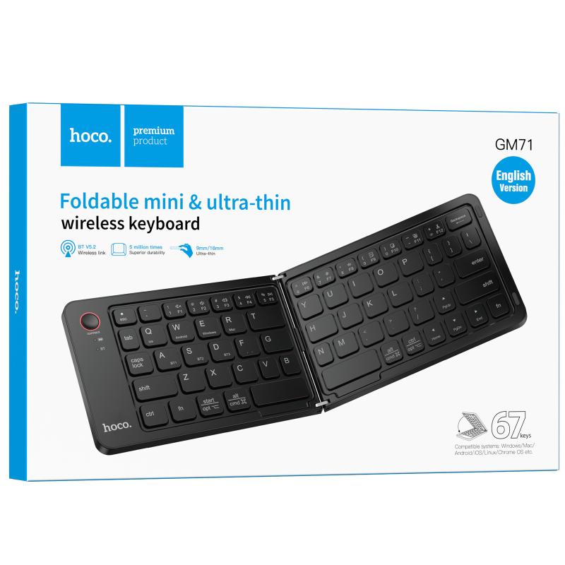 Клавіатура бездротова складна Hoco GM71 Proficient mini 2.4G Black