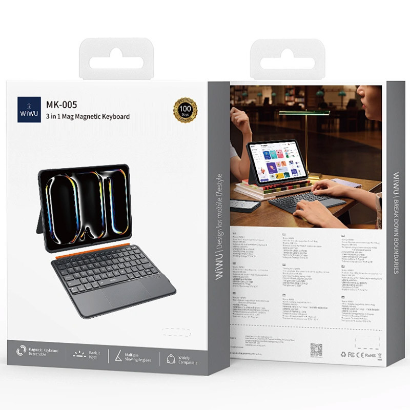Клавіатура-чохол WIWU MK-005 3 in 1 for iPad Pro 11" (2024) Bluetooth Grey