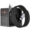 Мережевий універсальний перехідник WIWU UA013 20W GaN + 1USB-A/2C with retractable cable Type-C Black