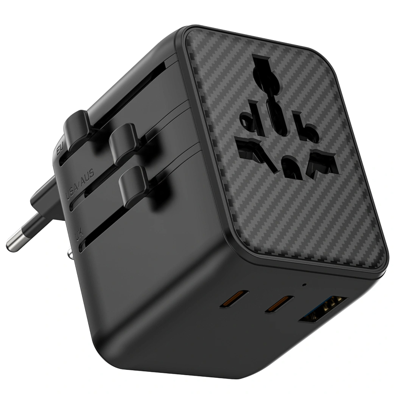 Мережевий універсальний перехідник WIWU UA011 Warrior GaN 25W + 1×USB-A / 2×USB-C Black