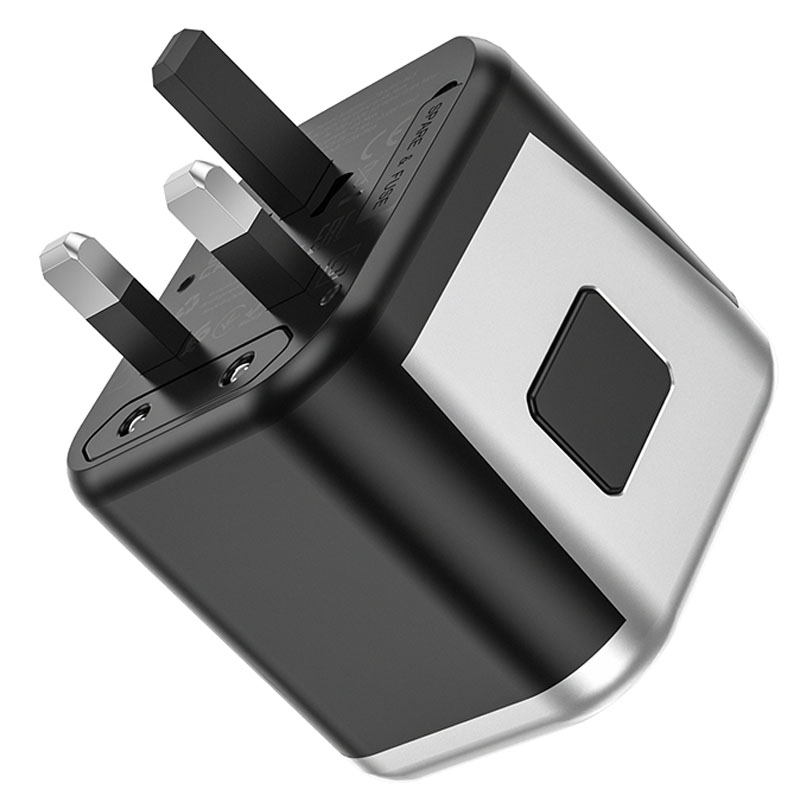 Мережевий універсальний перехідник Hoco AC5 Level 2×USB + Socket Black