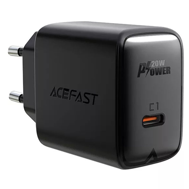 Мережевий зарядний пристрій Acefast A1 PD 20W (1×USB-C) Black