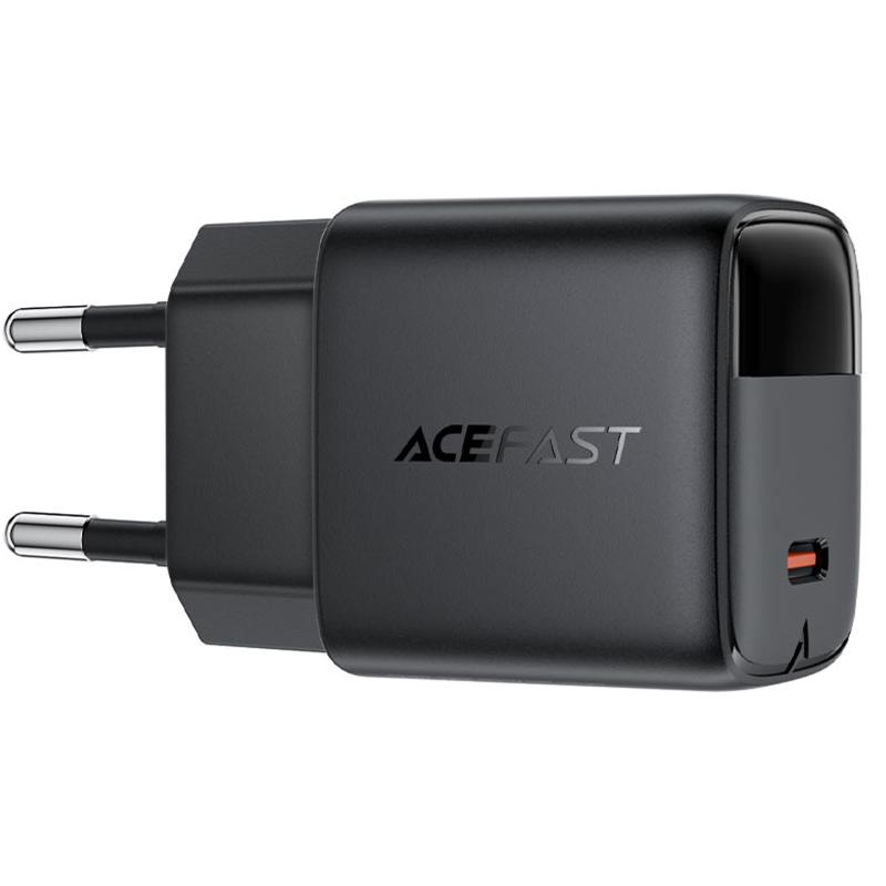 Мережевий зарядний пристрій Acefast A115 PD 30W GaN (1×USB-C) Black