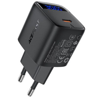 Мережевий зарядний пристрій Acefast A115 PD 30W GaN (1×USB-C) Black