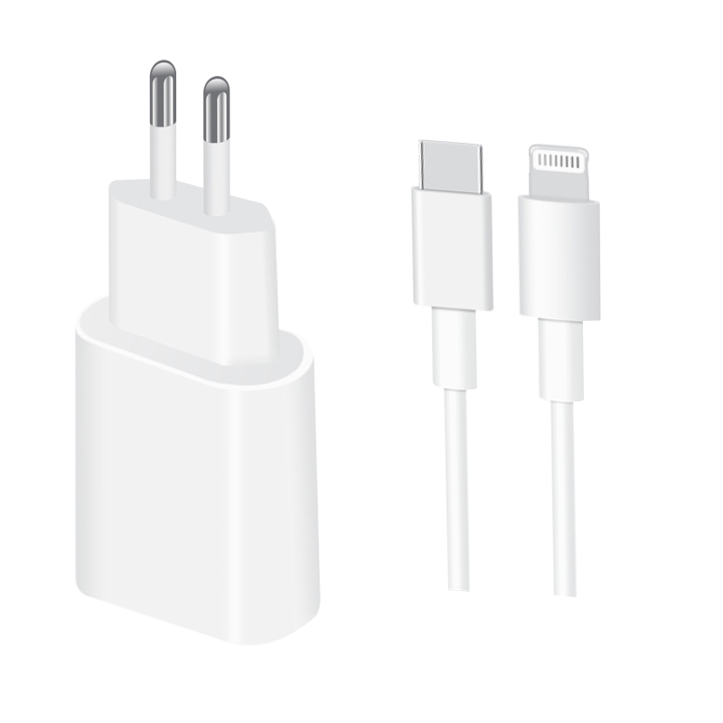 Мережевий зарядний пристрій Amaya AC20CL PD 20W (1×USB-C) + кабель USB-C → Lightning White