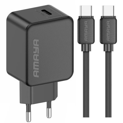 МЗП Amaya E112CC PD25W (1USB-C) + кабель Type-C to Type-C Black