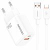 МЗП Amaya E213D PD25W+QC3.0 (1USB-A/1C) + кабель USB to Type-C White