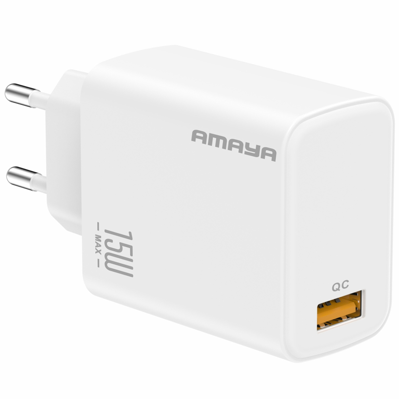 Мережевий зарядний пристрій Amaya E219S QC 3.0 15W (1×USB-A) White