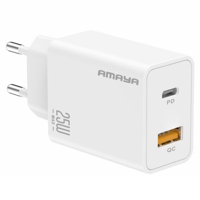 МЗП Amaya E221D PD25W+QC3.0 (1USB-A/1C) White