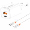 МЗП Amaya E48D PD33W+QC3.0 (1USB-A/1C) + кабель Type-C to Type-C White