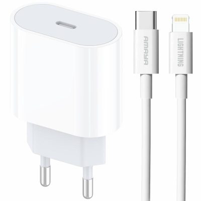 МЗП Amaya E68S PD20W (1USB-C) + кабель Type-C to Lightning White
