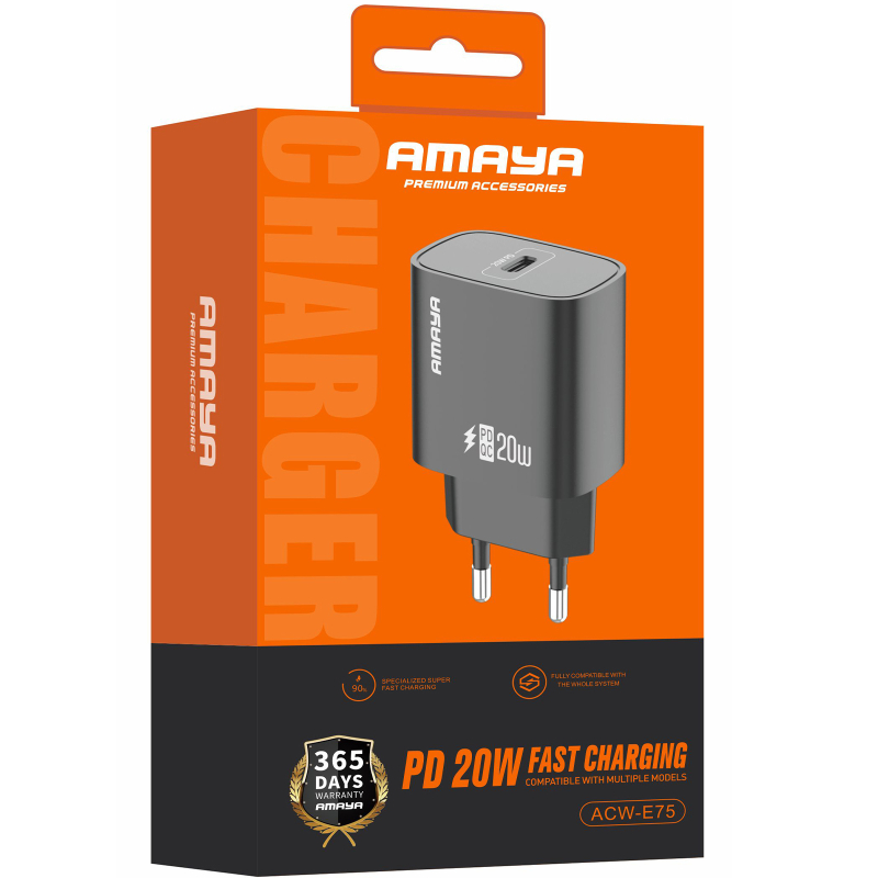 Мережевий зарядний пристрій Amaya E75D PD 20W (1×USB-C)