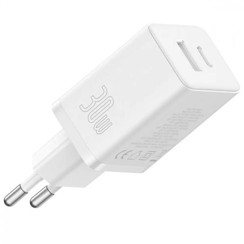 Мережевий зарядний пристрій Baseus Cube Pro Fast Charger PD 30W + QC 3.0 (1×USB-A / 1×USB-C) (P10111404) Moon White