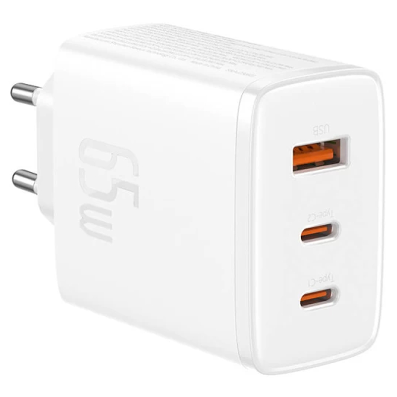 Мережевий зарядний пристрій Baseus Cube Pro Fast Charger PD 65W (1×USB-A / 2×USB-C) (P10111404)