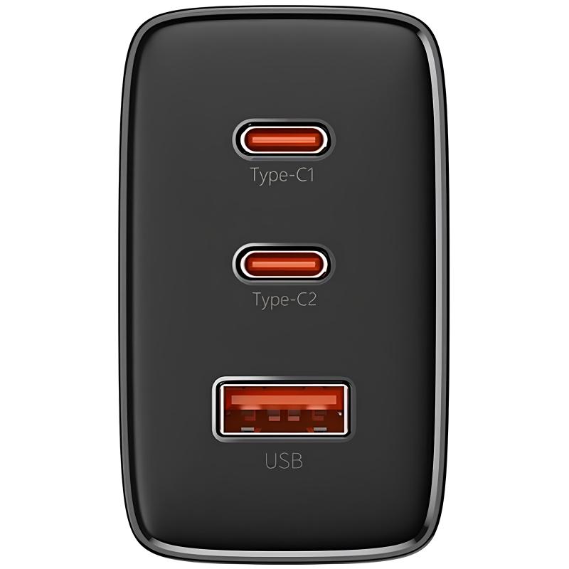 Мережевий зарядний пристрій Baseus Cube Pro Fast Charger PD 65W (1×USB-A / 2×USB-C) (P10111404)