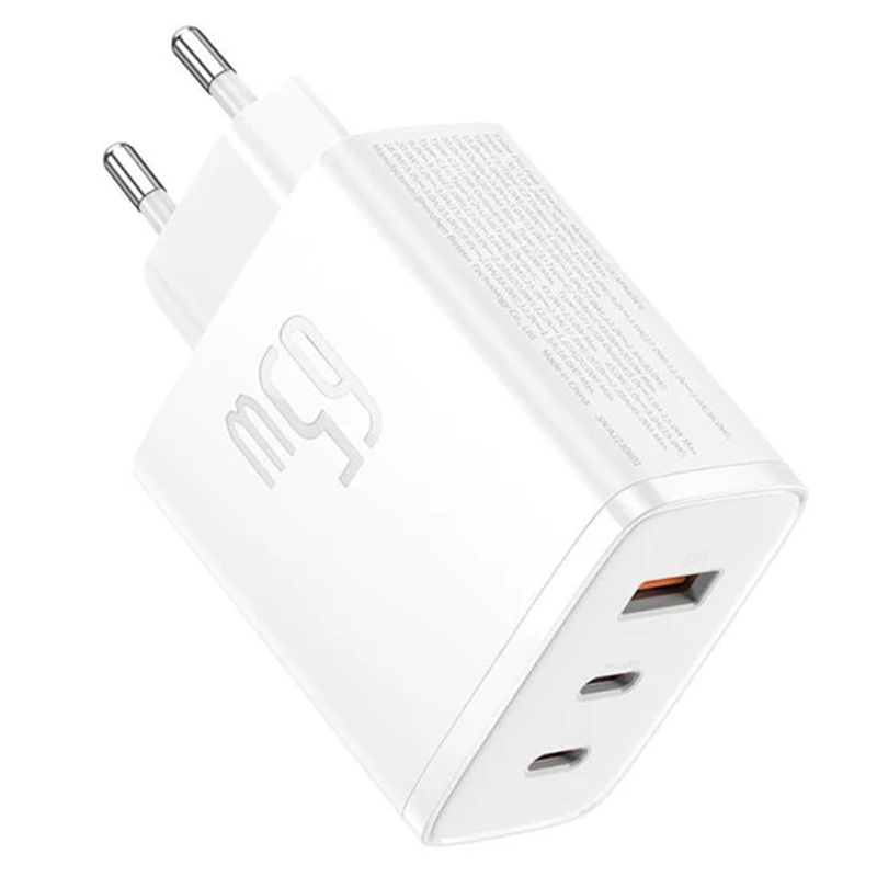Мережевий зарядний пристрій Baseus Cube Pro Fast Charger PD 65W (1×USB-A / 2×USB-C) (P10111404)