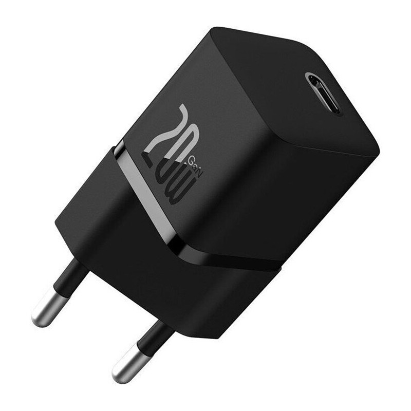 Мережевий зарядний пристрій Baseus GaN5 Fast Charger (mini) PD 20W (1×USB-C) + кабель USB-C → USB-C (P10110900113) Cluster Black