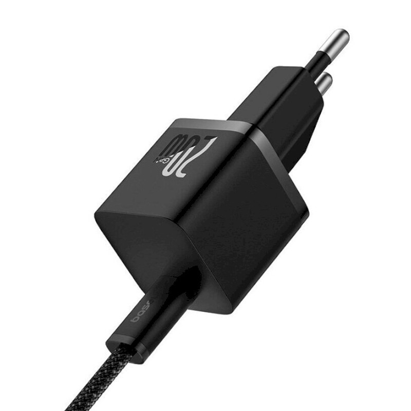 Мережевий зарядний пристрій Baseus GaN5 Fast Charger (mini) PD 20W (1×USB-C) + кабель USB-C → USB-C (P10110900113) Cluster Black