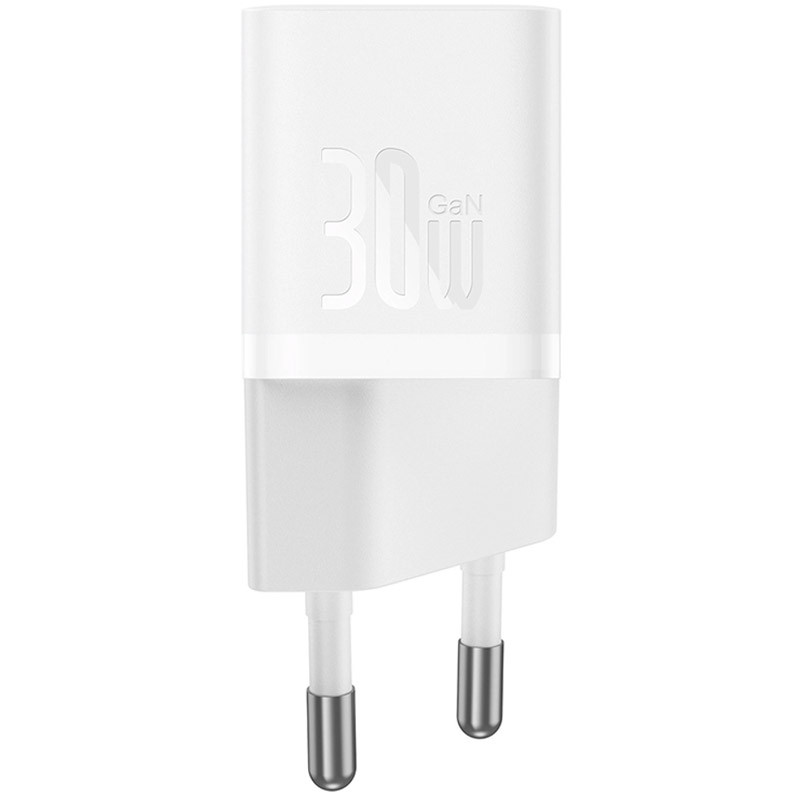Мережевий зарядний пристрій Baseus GaN5 Fast Charger mini PD 30W (1×USB-C) + кабель USB-C → USB-C (P10110902) Moon White