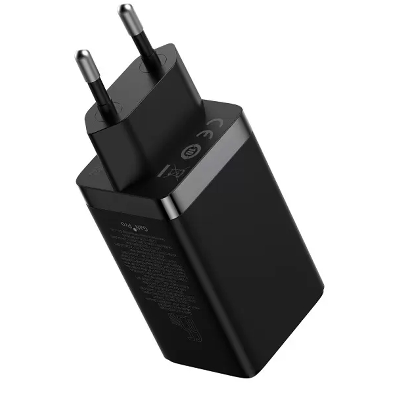 Мережевий зарядний пристрій Baseus GaN5 Pro PD 65W + QC 3.0 (1×USB-A / 2×USB-C) + кабель USB-C → USB-C (CCGP12020)