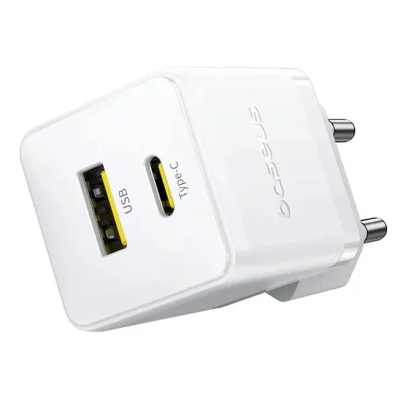 Мережевий зарядний пристрій Baseus Palm Fast Charger 20W (1×USB-A / 1×USB-C) (P10111608)