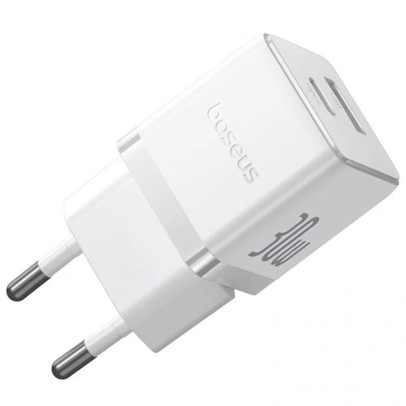 Мережевий зарядний пристрій Baseus Palm Fast Charger 30W (1×USB-A / 1×USB-C) (P1011160A)